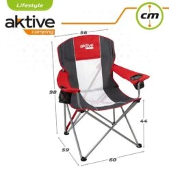 AKTIVE - Chaise De Camping XL Avec Porte-Gobelet -Camping En Plein Air Boutique aktive chaise de camping xl avec porte gobelet 5