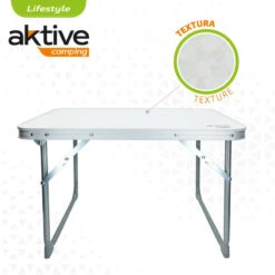 AKTIVE - Table Pliante . Table Basse Blanche En Aluminium - 40x60x40 Cm -Camping En Plein Air Boutique aktive table pliante table basse blanche en aluminium 40x60x40 cm 2