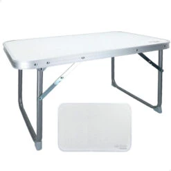 AKTIVE - Table Pliante . Table Basse Blanche En Aluminium - 40x60x40 Cm