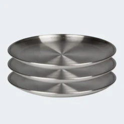 Assiette Plate De Camping | Diamètre Env. 23 Cm | Acier Inox | 3 Assiettes -Camping En Plein Air Boutique assiette plate de camping diametre env 23 cm acier inox 3 assiettes 5