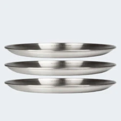 Assiette Plate De Camping | Diamètre Env. 23 Cm | Acier Inox | 3 Assiettes -Camping En Plein Air Boutique assiette plate de camping diametre env 23 cm acier inox 3 assiettes 6