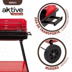 Barbecue Portable Au Charbon De Bois Pour 4 Niveaux Aktive -Camping En Plein Air Boutique barbecue portable au charbon de bois pour 4 niveaux aktive 2