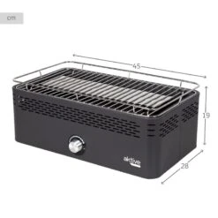 Barbecue Rectangulaire Noir De Table Sans Fumée 45x28x19 Cm Aktive -Camping En Plein Air Boutique barbecue rectangulaire noir de table sans fumee 45x28x19 cm aktive 3