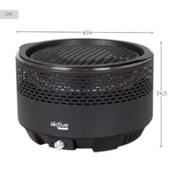 Barbecue Rond Noir Sans Fumée 2 En 1 Ø34 Cm Aktive -Camping En Plein Air Boutique barbecue rond noir sans fumee 2 en 1 o34 cm aktive 3