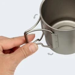 Batterie De Cuisine De Camping Set | Casseroles + Fourchette/Cuillère | Titane -Camping En Plein Air Boutique batterie de cuisine de camping set casseroles fourchettecuillere titane 5