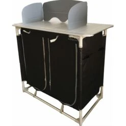 BAYASUN Meuble De Cuisine 4 Étagères Pieds Réglables Gris 7 BAYASUN Meuble De Cuisine 4 Étagères Pieds Réglables Gris -Camping En Plein Air Boutique bayasun meuble de cuisine 4 etageres pieds reglables gris 2