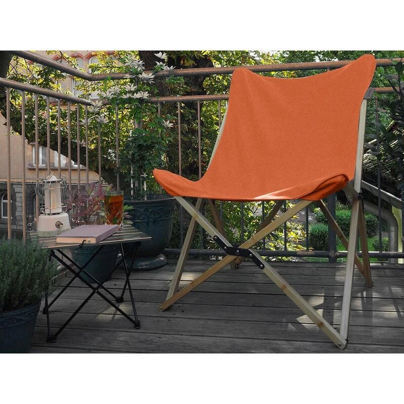 Chaise Longue Tofte - Chaise Relax De Camping - Pliable - Max. 120 Kg - Orange 2 Chaise Longue Tofte - Chaise Relax De Camping - Pliable - Max. 120 Kg - Orange – Image 2