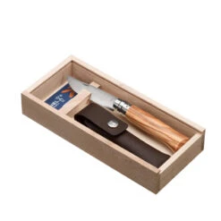 Coffret Couteau Opinel Randonnée Numéro 8 En Bois D'olivier, Avec Son étui Cuir -Camping En Plein Air Boutique coffret couteau opinel randonnee numero 8 en bois dolivier avec son etui cuir 2