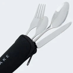 Couverts De Camping Set | Fourchette, Couteau, 2 Cuillères | Incl. Sac | Acier -Camping En Plein Air Boutique couverts de camping set fourchette couteau 2 cuilleres incl sac acier 3