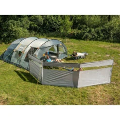 Paravent De Camping Bora - Brise-Vue - 4,5 X 1,4 M - Résistant Au Vent - Gris -Camping En Plein Air Boutique paravent de camping bora brise vue 45 x 14 m resistant au vent gris 3