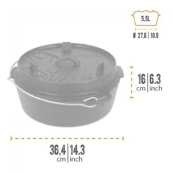 Petromax Dutch Oven FT6-6QT - Sans Pieds -Camping En Plein Air Boutique petromax dutch oven ft6 6qt sans pieds 2