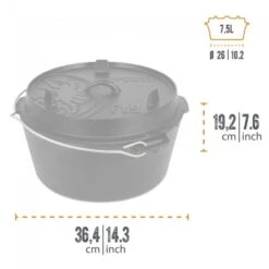 Petromax Dutch Oven FT9-9QT (Sans Pieds) Set - Poêle + Levier De Couvercle + -Camping En Plein Air Boutique petromax dutch oven ft9 9qt sans pieds set poele levier de couvercle 2