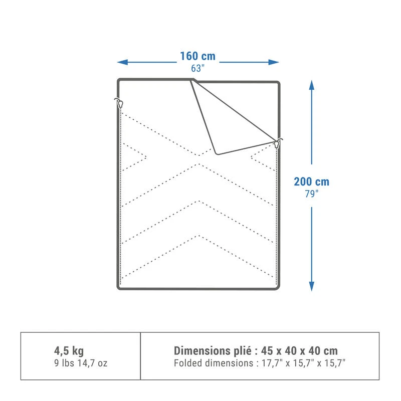 Quechua SAC DE COUCHAGE POUR LE CAMPING - ARPENAZ 10° COTON DOUBLE - 2 PERSONNES 2 Quechua SAC DE COUCHAGE POUR LE CAMPING - ARPENAZ 10° COTON DOUBLE - 2 PERSONNES – Image 2