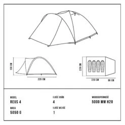Tente De Camping - Alpinus REUS 4 - 4 Places 9 Tente De Camping - Alpinus REUS 4 - 4 Places -Camping En Plein Air Boutique tente de camping alpinus reus 4 4 places 2