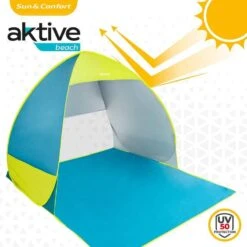 Tente De Plage Pop Up Bleue Et Verte Aktive Beach -Camping En Plein Air Boutique tente de plage pop up bleue et verte aktive beach 2