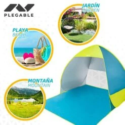 Tente De Plage Pop Up Bleue Et Verte Aktive Beach -Camping En Plein Air Boutique tente de plage pop up bleue et verte aktive beach 3